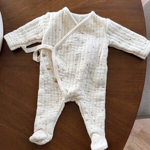 Zara Cream Quilted Beautiful Baby Footie